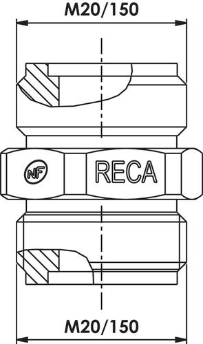 Raccord gaz double Mâle MM 20x150